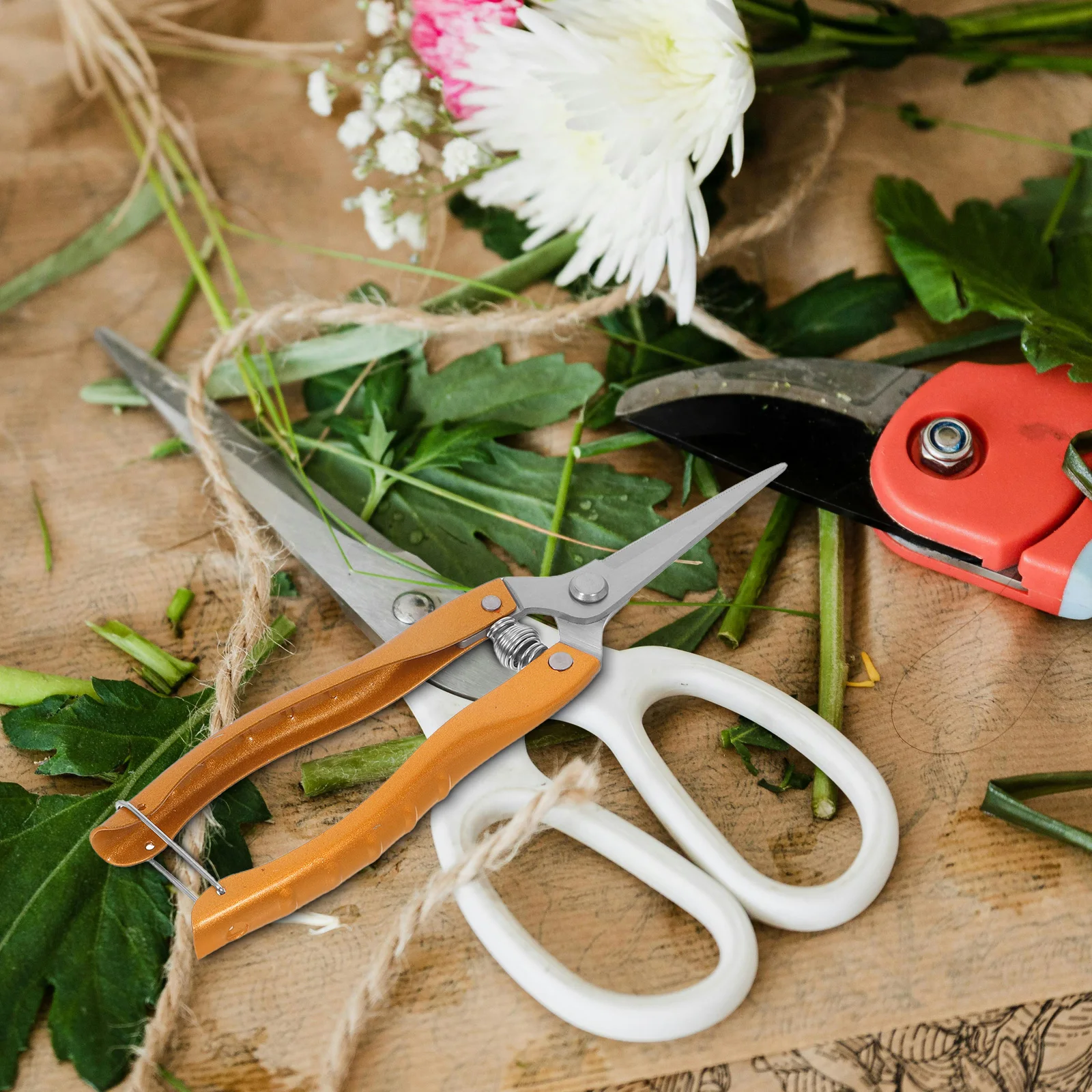 

2pcs Pruning Shears Garden Scissors Stainless Steel Sharp Non-Slip Handle Plant Trimmers Flower Cutters Branches Stems Gardening