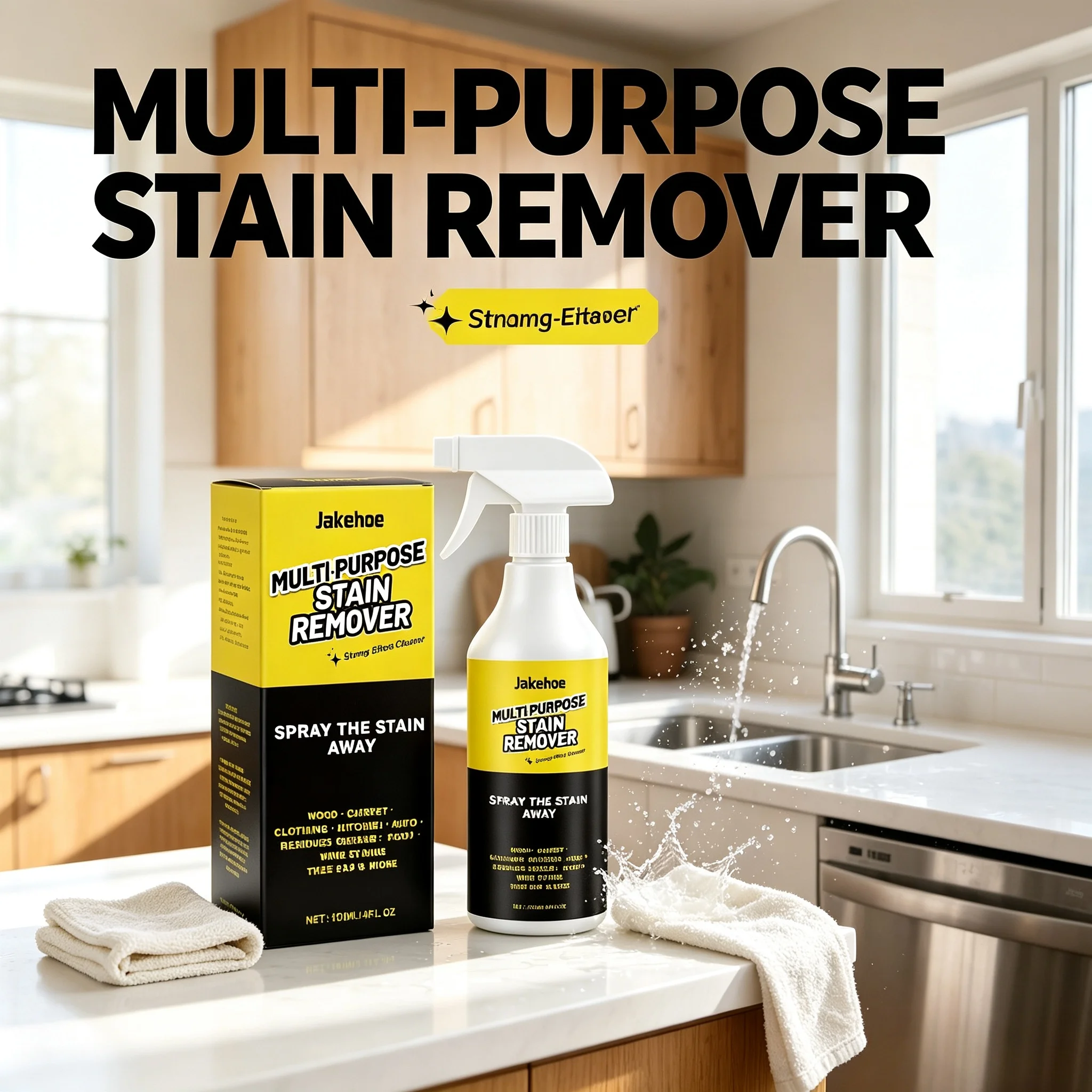 Multi Purpose Stain Remover Spray Concentrated Fast Acting Deep Clean Grease Stubborn Dirt Descaling Powerful Household Cleaner