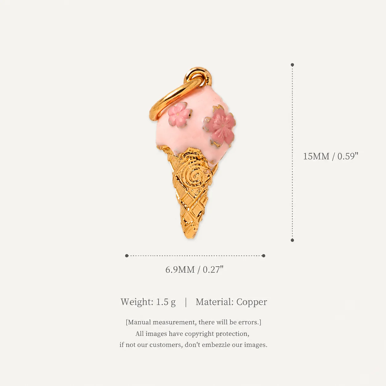 Niedliche, frische, personalisierte Prinzessin-Fuchs-Eiscreme DIY-Anhänger für die Schmuckherstellung – Detail 6