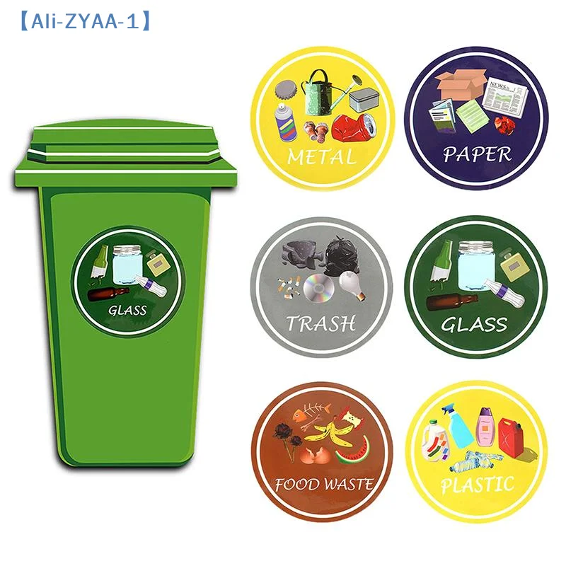 【ZYAA-1】Recycling Trash Can Sticker For Easy Garbage Classification Waterproof Suitable For Communities Families, Offices view 3