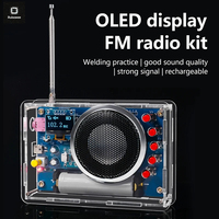 RDA5807 Radio DIY Kit OLED Display FM 87-108MHZ Radio Module Electronic Welding Assembly with Automatic Search/storage Function