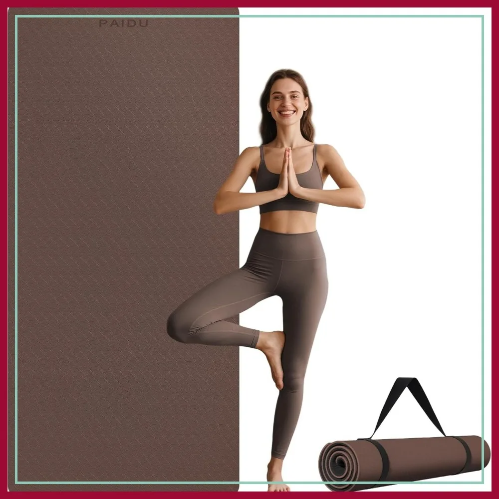

Extra Long Wide Yoga Mat 76x33x0.4 Inch Non Slip Thick Exercise Mat for Home Gym Yoga Pilates Workouts
