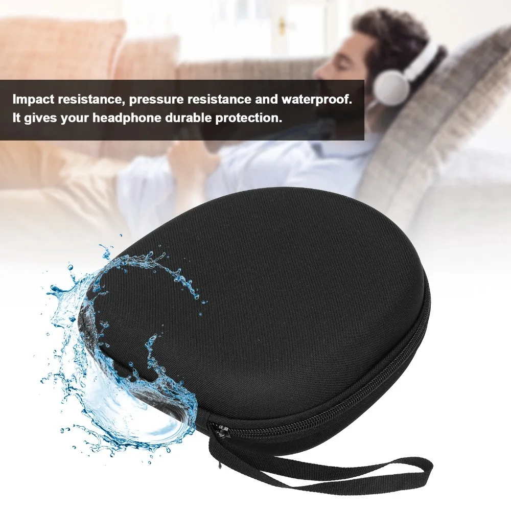 Durable EVA Hard Shell Headphone Carrying Case Shockproof & Waterproof Protective Storage Bag Headphone Pouch Case Travel Use