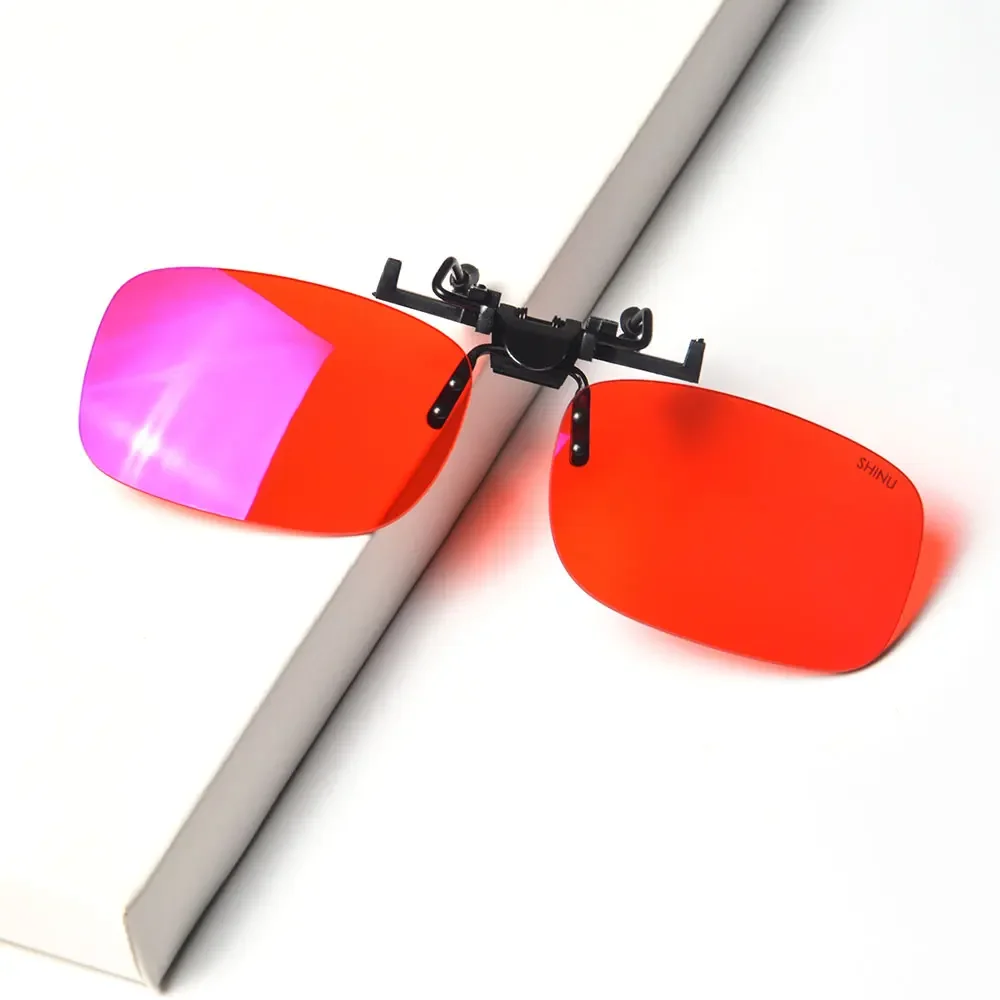 Red Lens Clip on Better Sleep Anti Blue Light ClipOn Orange Lens Clip on Night Vision Yellow Lens Clip on Cut Blue Light