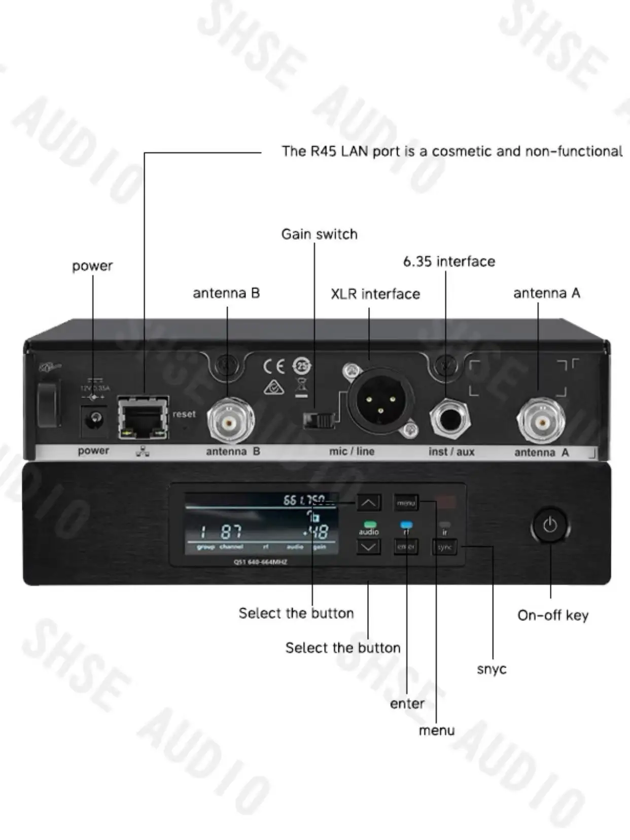 Qlxd B58 bandeau Lavalier ensemble de microphones sans fil professionnels Transmission Stable adapté aux équipements de Performance sur scène