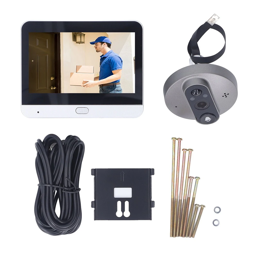 Smart Securitys HD Two-Way Doorbell Camera 1080P 4.3-inch Wide-Angle Lens With PIR Human Body Sensor And App Control