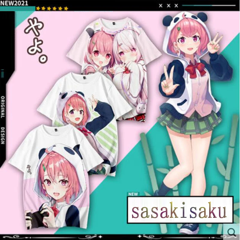 Anime Sasaki Saku 3D Print T Shirt Women Men Summer Fashion O-neck Short Sleeve Funny Tshirt Graphic Tees Streetwear Cosplay