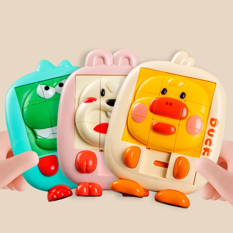 Cartoon-Tier-Rutsche-Puzzlespiele für Kinder, Denkaufgabe, Reisespielzeug, pädagogisches intelligentes Logik-Brettspiel für Kinder im Alter von 2–6 Jahren