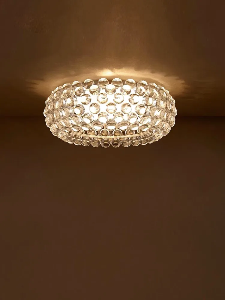 

European style modern simple sweat bead ion chandelier acrylic crystal bead ceiling light exhibition hall living room diningroom
