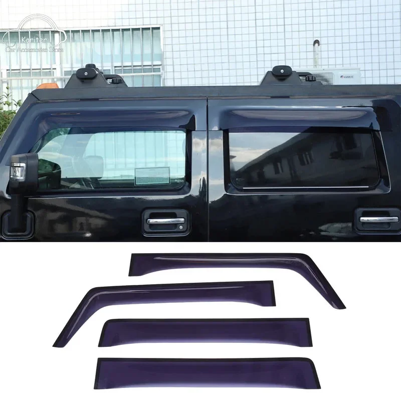 For Hummer H2 2003-2009 SUV ABS Car Styling Wind Shields Sun Rain Guards Side Wind Deflector  Exterior Accessories