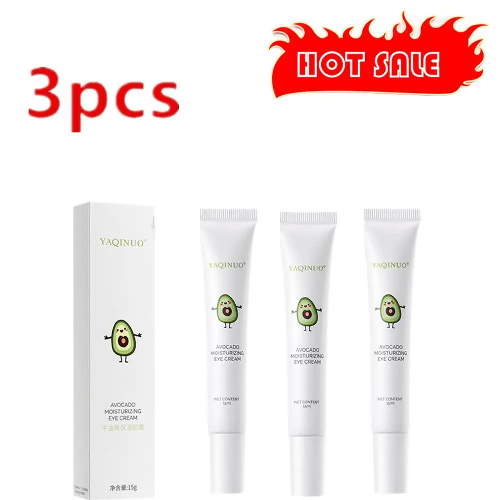 Crema hidratante de aguacate para ojeras, 3x15g, nutritiva, reafirmante, piel, ojos, debajo de los ojos, antiarrugas