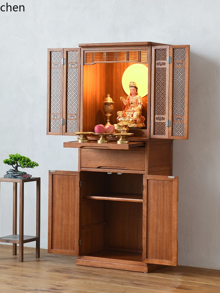 LXC خشب متين ضريح المنزل قوانيين بوذا خزانة الدائمة غرفة المعيشة إله الثروة طاولة العبادة مذبح البخور عرض الجدول #2