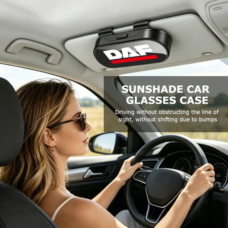 Car Sun Visor Glasses Holder Universal Auto Sunglasses Organizer Box For DAF XF 95 105 CF LF VAN view 3