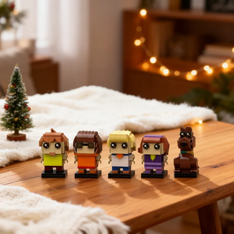 451pcs MOC BrickHeadz Shaggy Velma Fred Daphne Scooby doo Model Building Blocks Collection Education Assemble DIY Brick Art