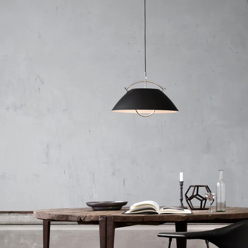 Modern Designer Black and White Metal Creative Pendant Light Living Room Dining Table Dining Room E27 Decorative Hanging Lamp