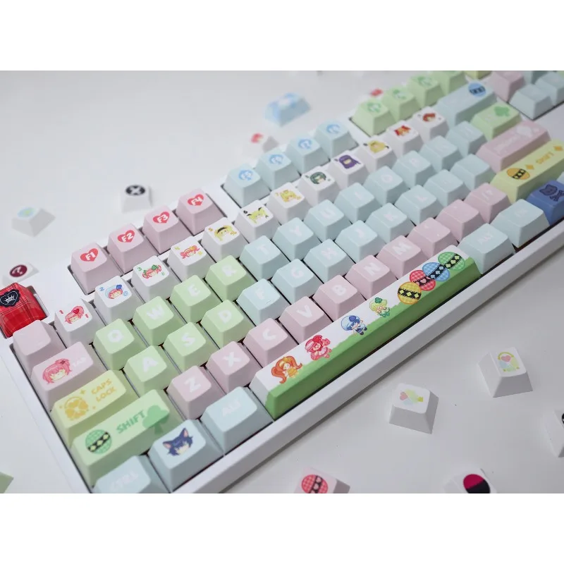 137 Keys Anime Shugo Chara Theme Keycaps Colorful Hand-painted PBT Heat Sublimation Customized Keycap Set Cosplay Doujin Gifts