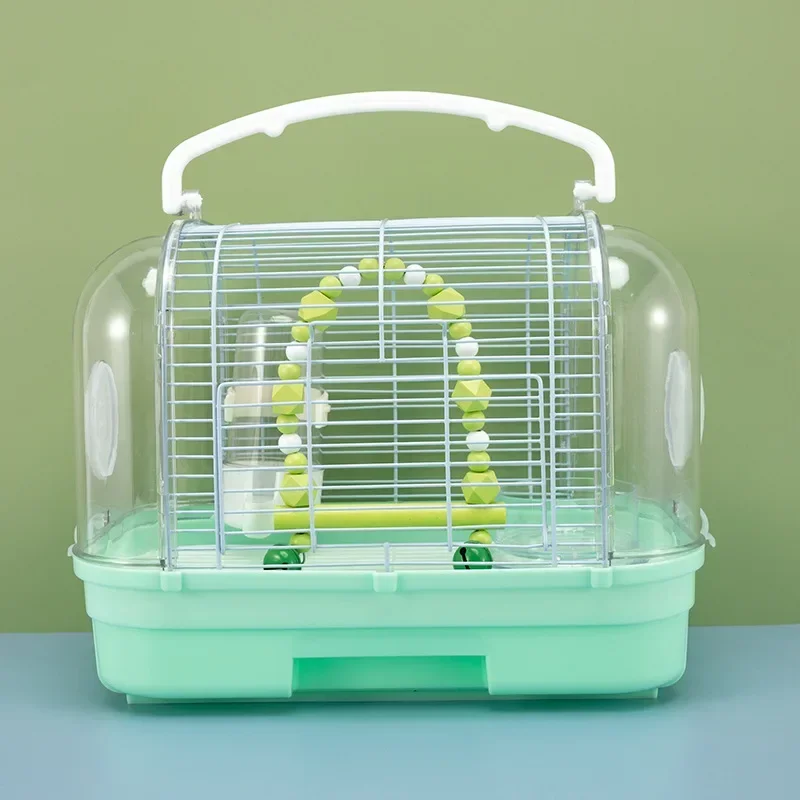 Parrot out transparent bird cage viewing panorama portable cage acrylic bird outside breeding cage