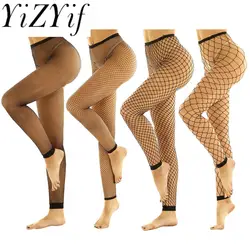 Women Fishnet Leggings Hollow Out Mesh Net Trousers See Through High Waist Transparent Ankle Length Footless Leggings Pants