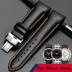 Genuine Leather Watchband For Tissot Curved End Watch Belt 1853 COUTURIER T035627A T035407A T035439 T035617 Men Strap 22 23 24mm