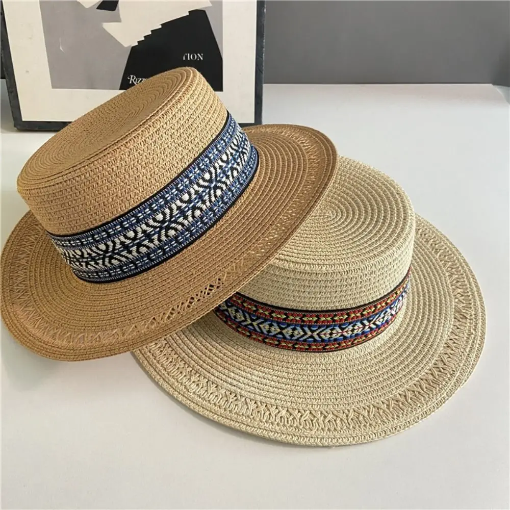 

Sweet UV Protection Weave Straw Hat Boho Bohemian Sun Protection Cap Sun Hat Sunscreen Beach Hat Woman/Female