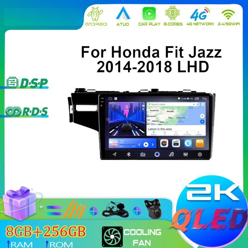 

For Honda Fit Jazz 2014-2018 LHD Car Intelligent Systems Android Car Player GPS WIFI Carplay 4G Car Radio Navigation Stereo