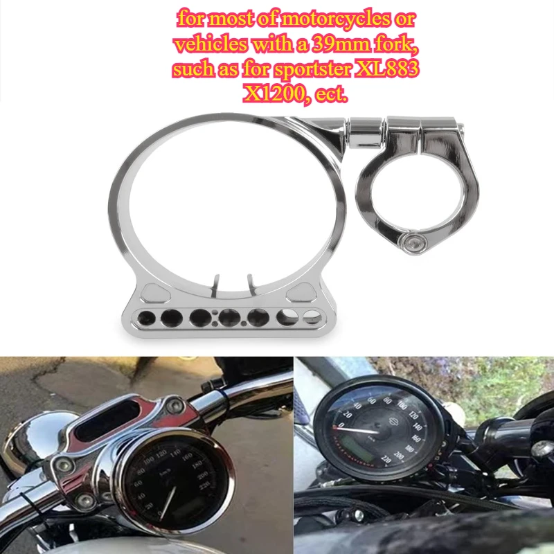 

Motobike Speedometer Relocation Bracket Cover Side Mount Speedometer Instrument Housing for Harley Sportster 883 XL1200 883