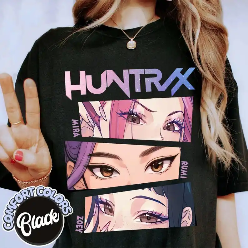 Neue heiße Kpop-Dämonenjäger-T-Shirts für Damen, Unisex, Streetwear, übergroß, locker, lässig, stilvoll und lässig, kurzärmelig, Fan-Geschenke
