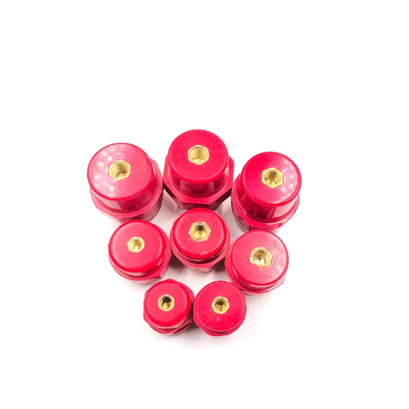 SM-25 SM-30 SM-35 5PCS Diameter 6mm 8MM Red Resin Enhanced Water Resistant Busbar Support Insulator