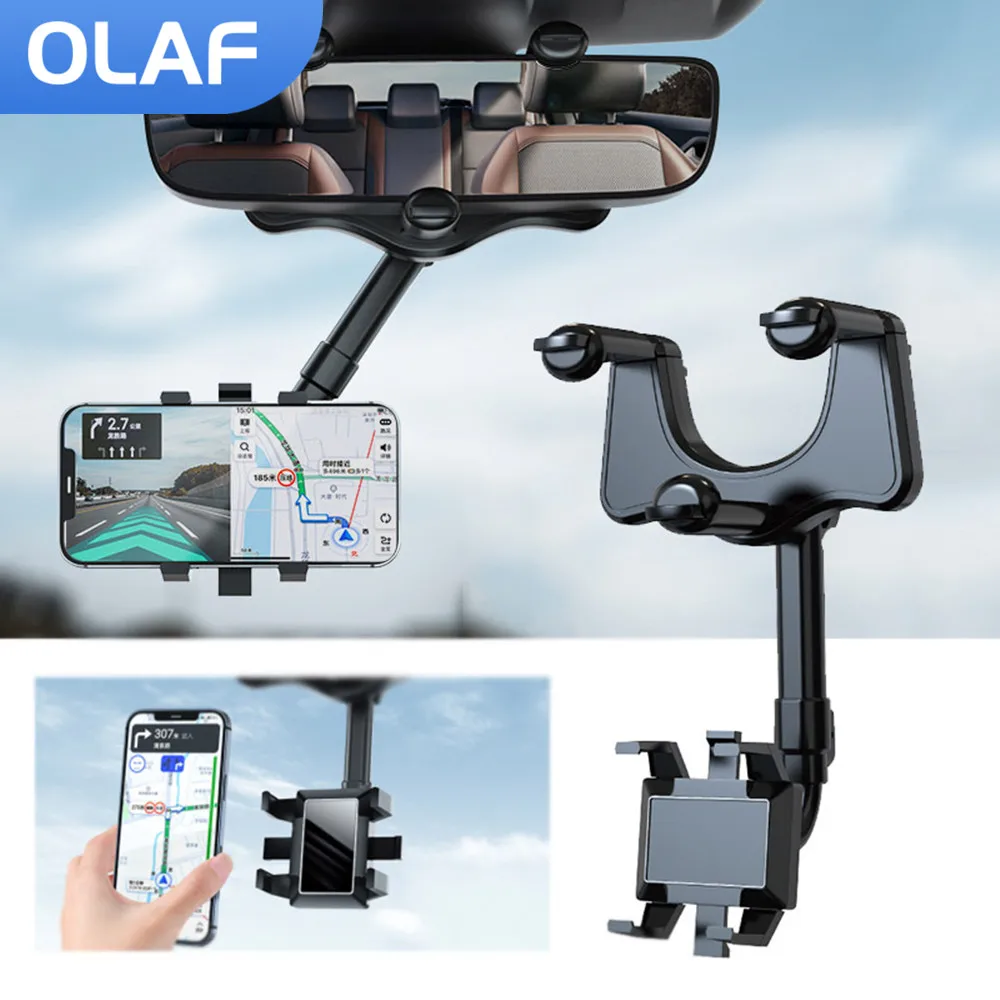 Olaf Auto Telefon Halter 360 Grad Rotierenden Stand Rückspiegel GPS Navigation Auto Telefon Unterstützung Multifunktionale Telefon Halter