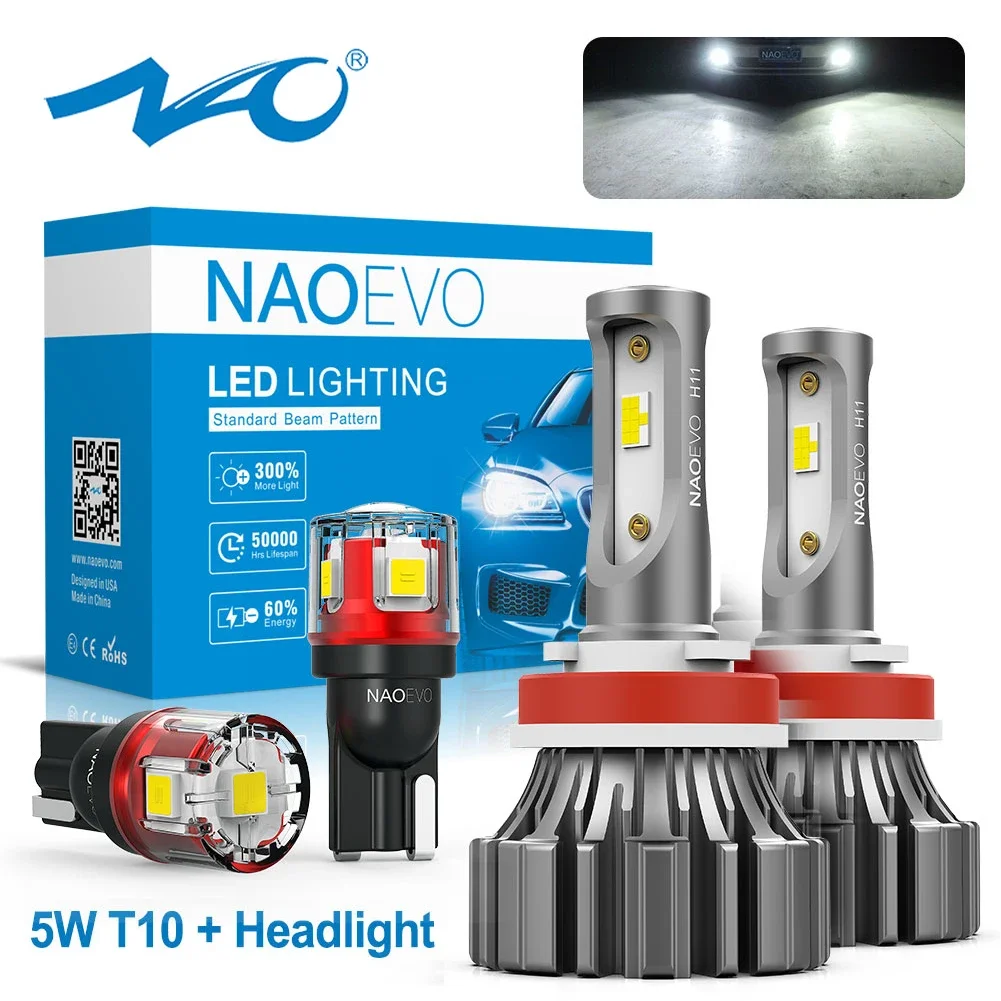 NAO H4 Led H7 CANBUS Fanless H11 Fog Light Led Headlight Bulb HB4 HB3 H9 H8 9005 9006 Mini Size CSP Auto Fog Light 6000K White