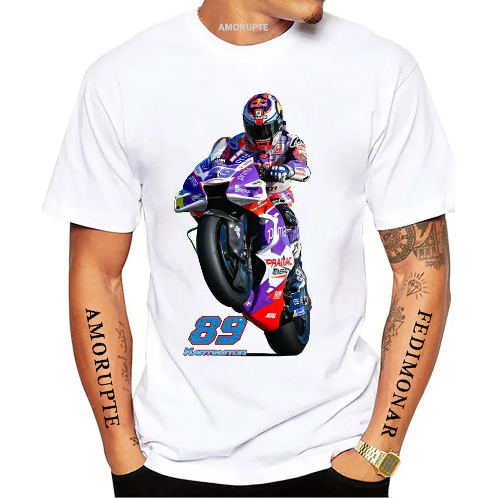 Jorge Martin 89 GP 2023 Motorcycle Rider T-Shirt New Summer Men Short Sleeve GS Sport Boy Casual Tees Man Riding White Tops