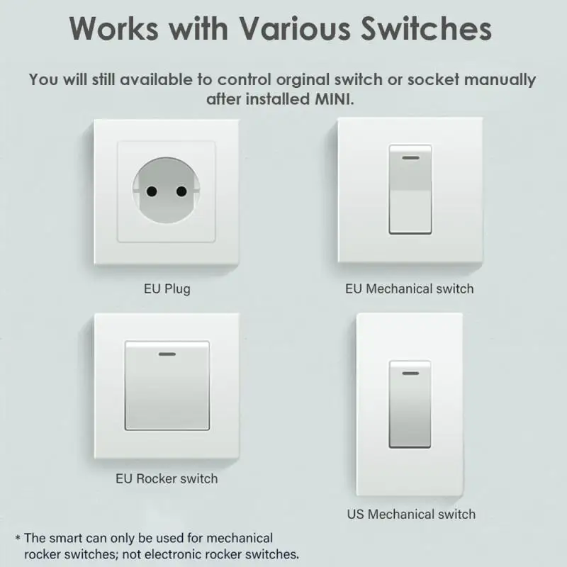 3.0 Slimme Wifi Switch 16a Mini Smart Switch 2 Way Control Relais Tuya Smart Life Control Smart Home Voor Alexa Alice