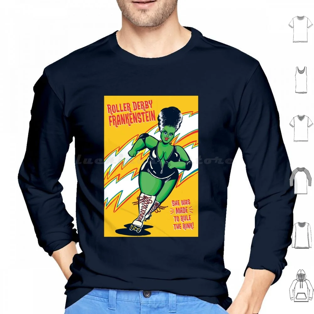 Roller Derby Frankenstein Hoodies Long Sleeve Frankenstein Roller Derby Roller Skates Tough Women Powerful Women