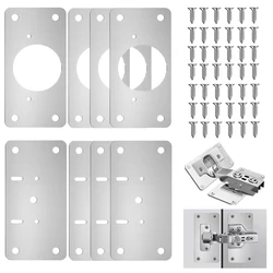 4/8/12 Kit Hinge Kit Cabinet Door Hinge repair plate Fixed kitchen cabinet door lock hinge repair bracket with screws