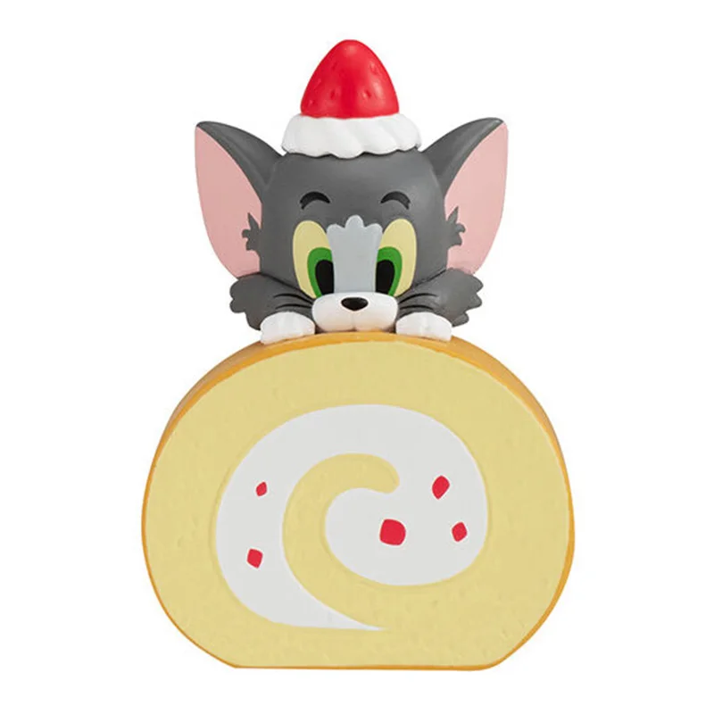 Bandai Tom and Jerry Gourmet Hide and Seek TomJerry Dessert Cake Donut Teacup Dessert Figure Model Desktop Ornament Holiday Gift