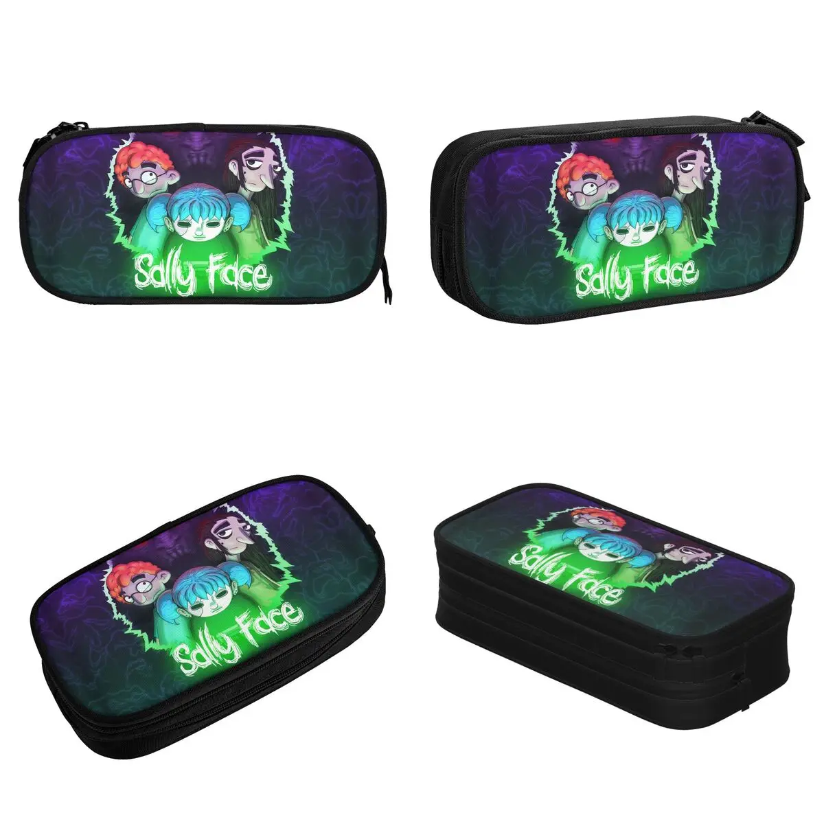 Imagem -02 - Sally Face Game Pencil Cases Cute Pen Box Bolsa para Meninas e Meninos Grande Armazenamento Presente da Escola de Estudantes Lápis Pouch