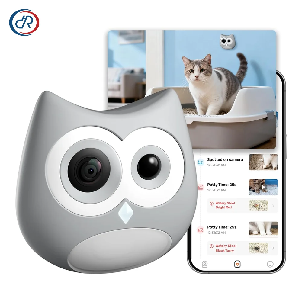 

2026 AI Litter Box Camera Cat Health Monitor with Multi-Cat Recognition Stool & Urination Alerts WiFi App Cat Litter Box Cameras