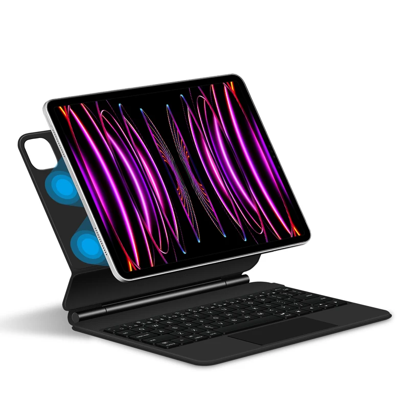 Imagem -03 - Teclado Mágico sem Fio com Touchpad de Luz de Fundo Estojo Magnético Inteligente Ipad Pro 12.9 m1 m2 3rd 4th 5th 6th Gen 20232023