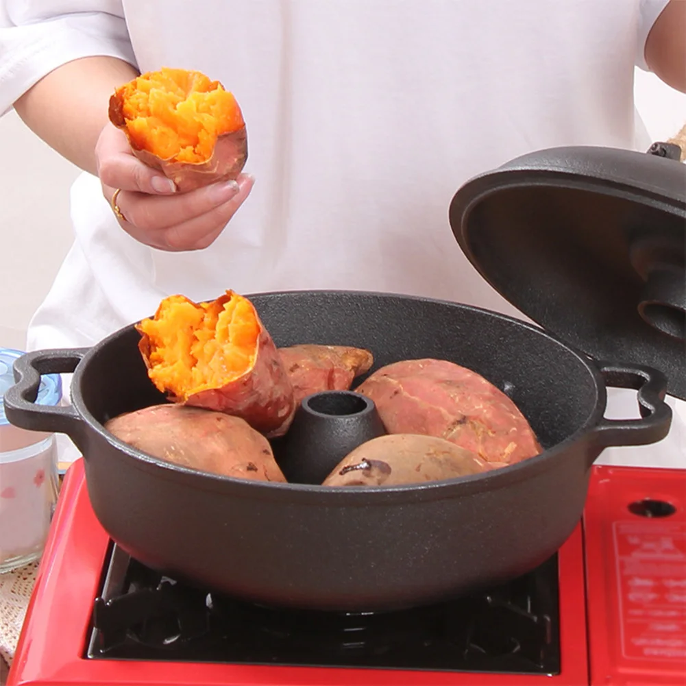 

Cast Iron Garlic Roaster W/Lid Garlic Baker Baking Pan for Picnic Camping Patio Backyard Cooking