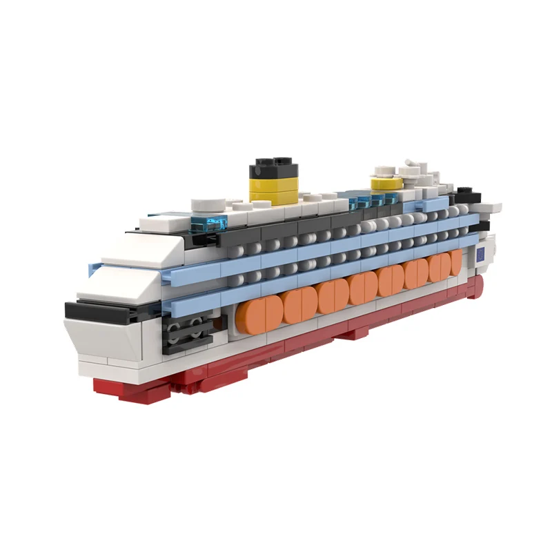 

qwert Boat Model MOC Building Bricks Luxury Passenger Cruise Vessel Modular Technology Children Holiday Gifts Assemble Toys Suit