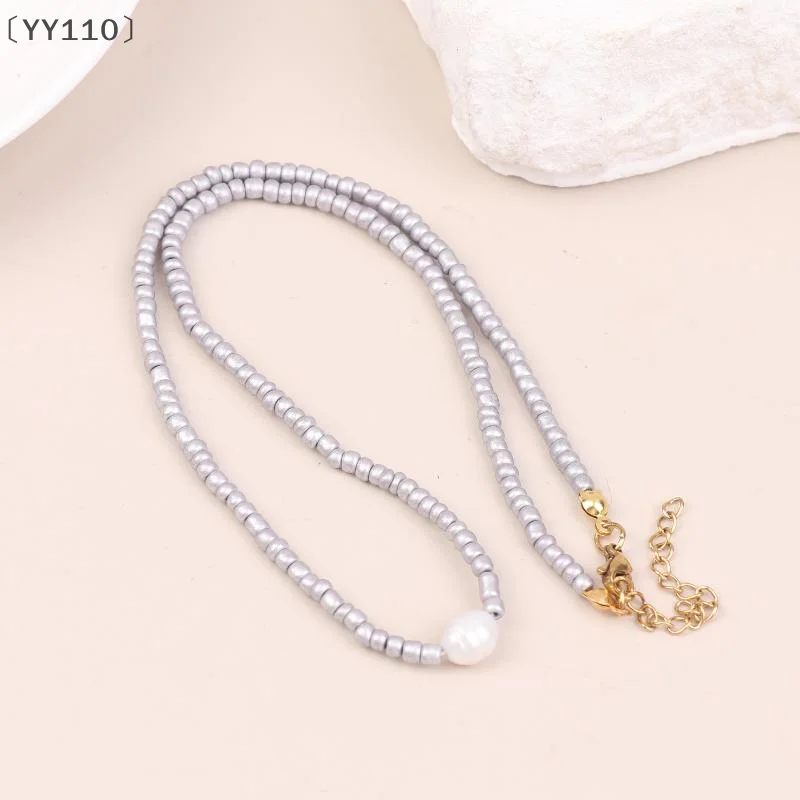 [-YY110] الفنية الرجعية لؤلؤ المياه العذبة اللؤلؤ قلادة اللؤلؤ قلادة اليدوية البوهيمي مجوهرات مجوهرات أنيقة هدية عيد ميلاد