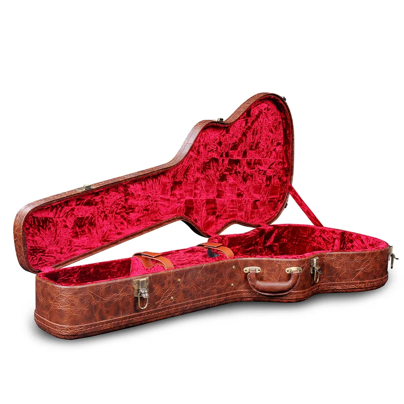 WC16-W2 OEM Rm PVC Scratch resistant leather wooden classical acoustic guitar hard cases Musical box guitar case use for fender