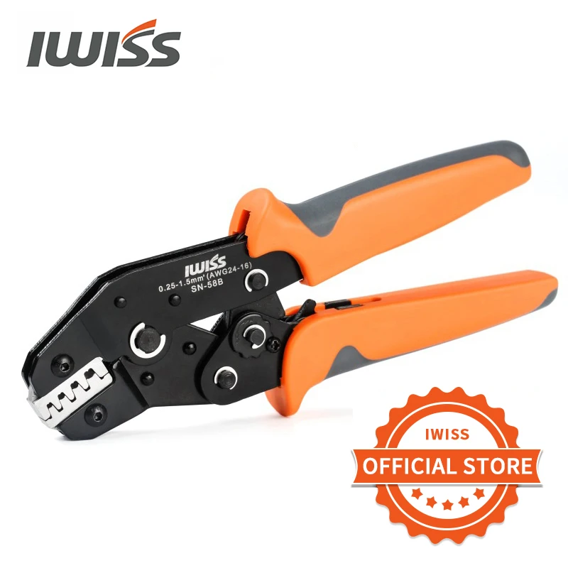 IWISS SN-58B=28B+48B Wire Crimping Pliers 0.25-1.5mm² For Box TAB 2.8/4.8/6.3 SM2.5 XH2.54 Terminals Kit Electrical Hand Tools