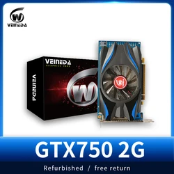 Graphics Card GTX 750 2GB 128Bit GDDR5 Video Cards GTX750 Dvi VGA Card stronger than HD6450 2GB,650 Refurbished cards