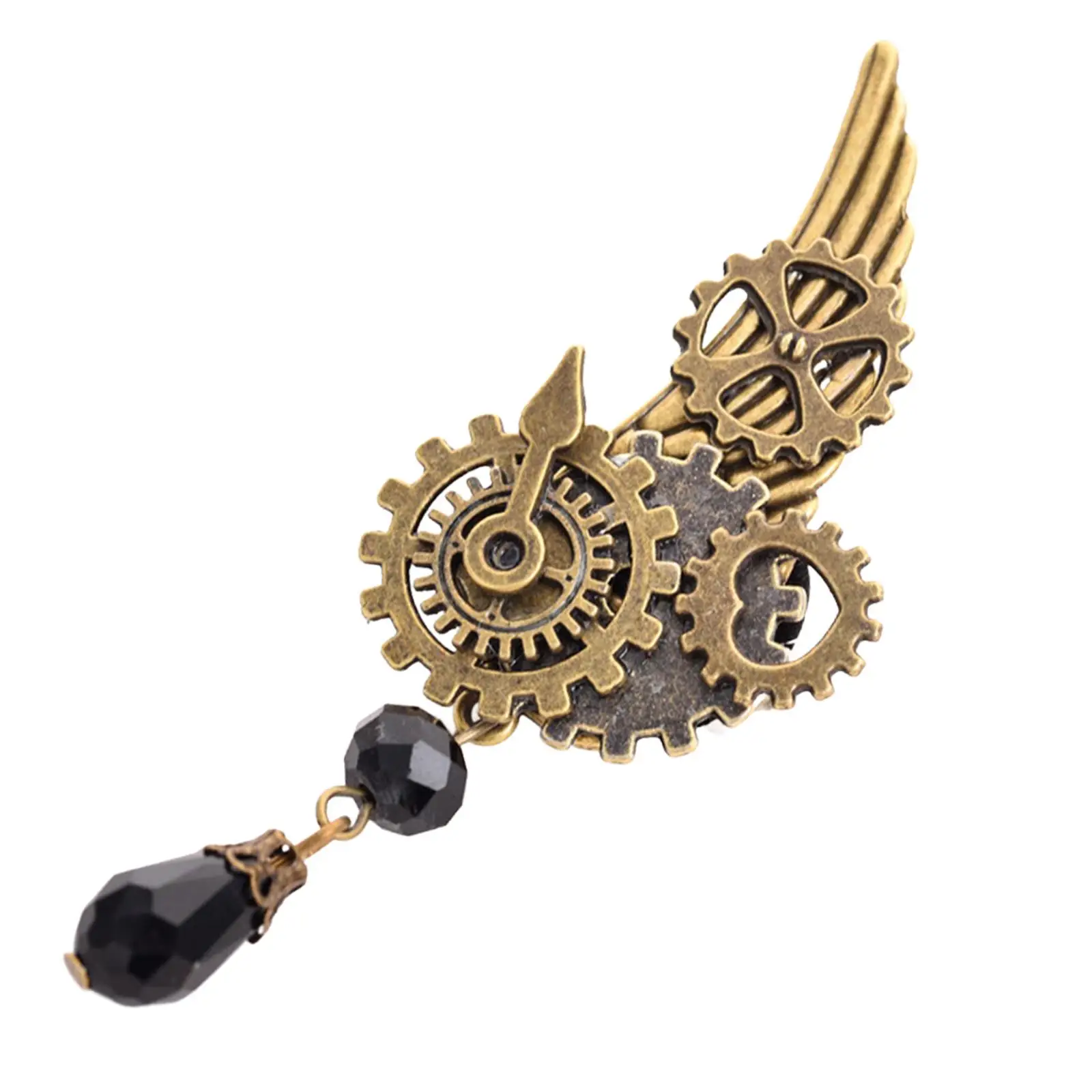 Steampunk Brooch Retro Style Jewelry Halloween Costume Gear Badge Breastpin Wing Brooch for Blouse Clothes Coat Tuxedo Shirts