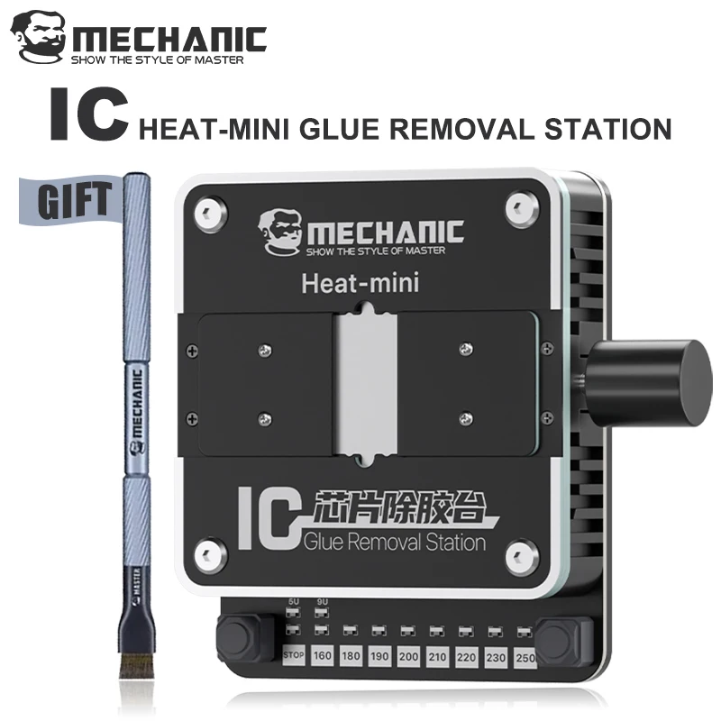 MECHANIC Heat-mini IC Klebstoffentfernungsstation Smart One-Click-Heizung 160-250 ° C Einstellbare Temperatur für Handy-Chip-Reparaturwerkzeuge
