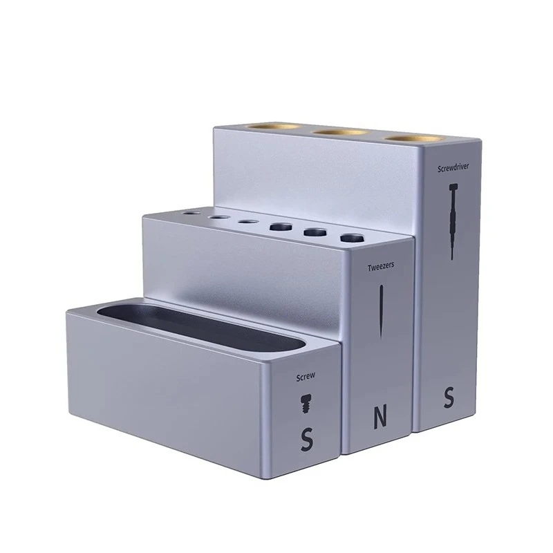 iCube Modular Storage Box Aluminum Alloy Phone Repair Tweezers Screwdriver Screw Parts Collection Organizer Storage Rack