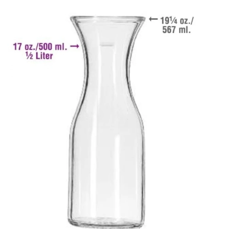 دورق إبريق النبيذ الزجاجي بوزن 19.25 أونصة مع مجموعة تصميم أنيقة مكونة من 12 قطعة لكل علبة