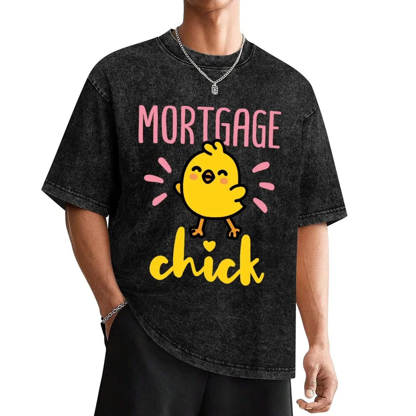 Mortgage Chick Cute Loan Processor Originator Wome T-Shirt oversized graphic tee hippie clothes slim fit t shirts for men