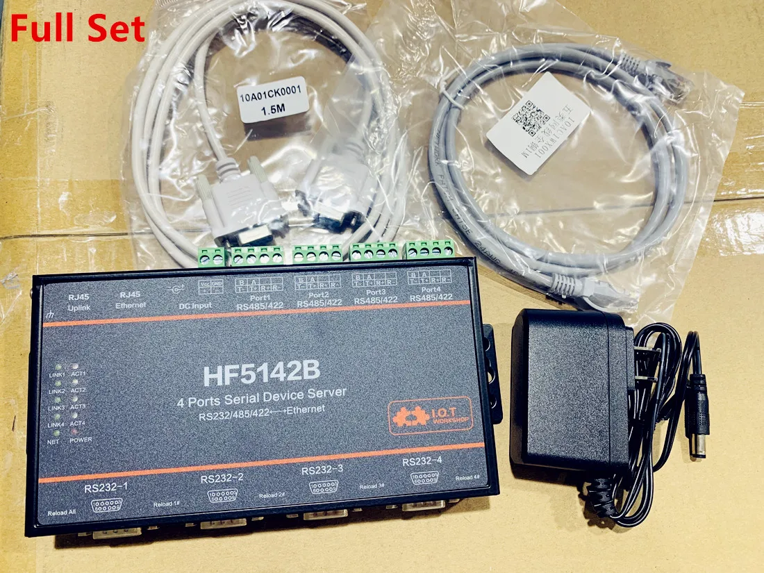 

HF5142B 4 Ports RJ45 RS232/485/422 Serial To Ethernet Free RTOS Serial Server Converter Device